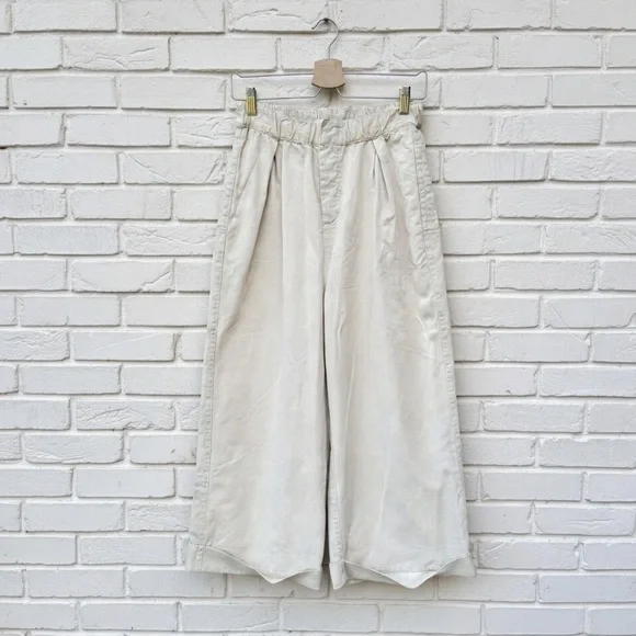 Free People After Love Cuff Pants Trousers Light Khaki NEW XS run big boho wide - Picture 2 of 6